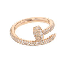 将图像加载到图库查看器中,CARTIER Juste un Clou Ring with paved diamonds Size 50/#10 ClassicN4748650/N4748600 18K Pink Gold