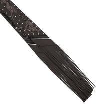 Load image into Gallery viewer, HERMES Gépard Bandana Frange Cuile Twilly Fringe Cacao/Blanc/Etoupe Silk Leather