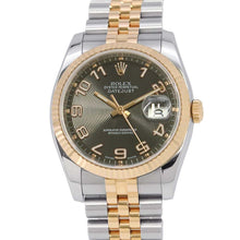 将图像加载到图库查看器中,ROLEX Datejust W36mm Stainless Steel K18PG Black Dial116231