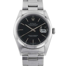 将图像加载到图库查看器中,ROLEX Datejust W36mm Stainless Steel Black Dial16200