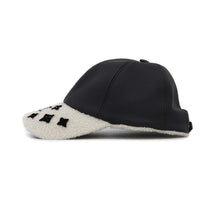 Load image into Gallery viewer, LOUIS VUITTON cap sharing Size M Noir/WhiteM00493 Lamb Leather100% Silk100% Polyester77% Polyurethane23%
