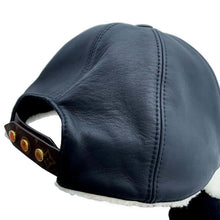 Load image into Gallery viewer, LOUIS VUITTON cap sharing Size M Noir/WhiteM00493 Lamb Leather100% Silk100% Polyester77% Polyurethane23%