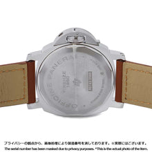 将图像加载到图库查看器中,PANERAI Luminor marina logo W44mm Stainless Steel Leather Black DialPAM00005