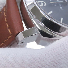 将图像加载到图库查看器中,PANERAI Luminor marina logo W44mm Stainless Steel Leather Black DialPAM00005