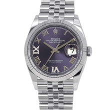 将图像加载到图库查看器中,ROLEX Datejust 36 W36mm Stainless Steel K18WG Aubergine Dial126234G