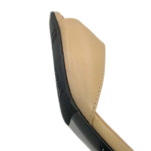 Load image into Gallery viewer, CHANEL ★Double Chain EncreStrap Heel Sandals Beige/BlackG45094 Leather Size 35H