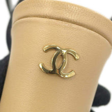Load image into Gallery viewer, CHANEL ★Double Chain EncreStrap Heel Sandals Beige/BlackG45094 Leather Size 35H