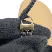 Load image into Gallery viewer, CHANEL ★Double Chain EncreStrap Heel Sandals Beige/BlackG45094 Leather Size 35H