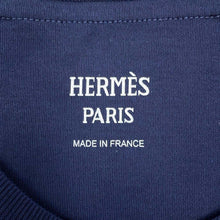 将图像加载到图库查看器中,HERMES Jungle Love Cut and Sew Size 34 Navy/White Cotton100%
