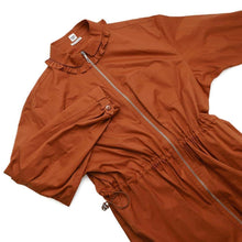 Load image into Gallery viewer, HERMES Frill Zip Elastic Dress Size 38 Orange Canyon Cotton100%