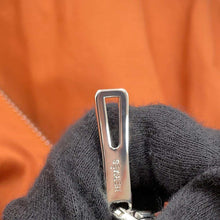 Load image into Gallery viewer, HERMES Frill Zip Elastic Dress Size 38 Orange Canyon Cotton100%
