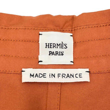 Load image into Gallery viewer, HERMES Frill Zip Elastic Dress Size 38 Orange Canyon Cotton100%