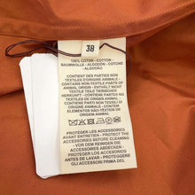 Load image into Gallery viewer, HERMES Frill Zip Elastic Dress Size 38 Orange Canyon Cotton100%