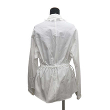 将图像加载到图库查看器中,HERMES ruffle zip overshirt Size 36 White Cotton100%