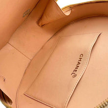 Load image into Gallery viewer, CHANEL Round Vanity Handbag Beige Patent Leather