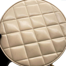 Load image into Gallery viewer, CHANEL Round Vanity Handbag Beige Patent Leather