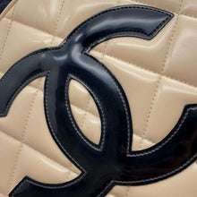 Load image into Gallery viewer, CHANEL Round Vanity Handbag Beige Patent Leather