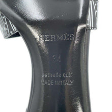 Load image into Gallery viewer, HERMES Sandals "Oasis" Black/White Leather Size 34