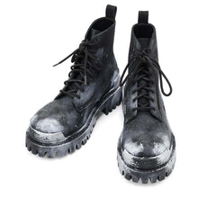 Load image into Gallery viewer, BALENCIAGA Painted Effect Strike Boots Black/White670632 Nylon Size 36