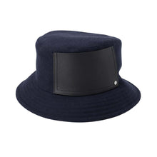 Load image into Gallery viewer, HERMES Philip Bucket Hat Size 58 Navy/Black Wool 100% Leather