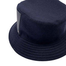 Load image into Gallery viewer, HERMES ★Philip bucket hat Size 58 Navy/Black Wool 100% Leather