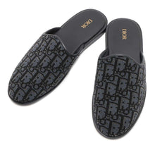 将图像加载到图库查看器中,Dior Oblique slippers Navy/Black3SV097ZCC Beads Leather Size 41 1/2
