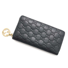 将图像加载到图库查看器中,GUCCI GG Guccissima Zip Around Long Wealth Cloth Black409342 Leather
