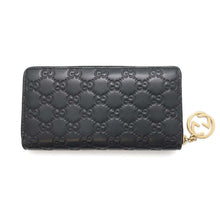 将图像加载到图库查看器中,GUCCI GG Guccissima Zip Around Long Wealth Cloth Black409342 Leather