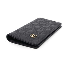 Load image into Gallery viewer, CHANEL Icon Line Bifold Wallet Black Lambskin