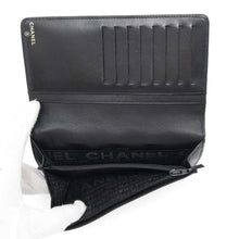 Load image into Gallery viewer, CHANEL Icon Line Bifold Wallet Black Lambskin