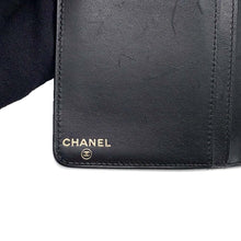 Load image into Gallery viewer, CHANEL Icon Line Bifold Wallet Black Lambskin