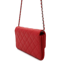 Load image into Gallery viewer, CHANEL Matelasse Chain wallet Red Lambskin