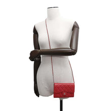 Load image into Gallery viewer, CHANEL Matelasse Chain wallet Red Lambskin