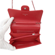 Load image into Gallery viewer, CHANEL Matelasse Chain wallet Red Lambskin