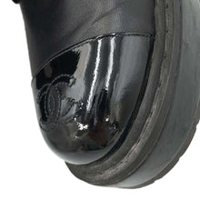 Load image into Gallery viewer, CHANEL CCCC Logo lace-up boots BlackG33169 Leather Enamel Size 37 1/2C