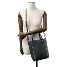 将图像加载到图库查看器中,JIMMY CHOO Pegasi Star Studded 2way Handbag Black Leather