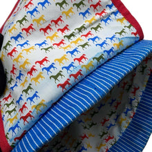 Load image into Gallery viewer, HERMES Horse Backpack Blue Canvas