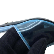 Load image into Gallery viewer, PRADA open toe clear mules Blue1XX644 Leather PVC Coated Canvas Size 36 1/2