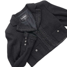 将图像加载到图库查看器中,CHANEL Tweed Short Jacket Size 36 BlackP71896 Cotton62% Nylon38%