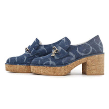 Load image into Gallery viewer, CHANEL heel loafers BlueG45142 Denim Size 36