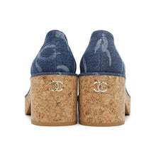 Load image into Gallery viewer, CHANEL heel loafers BlueG45142 Denim Size 36