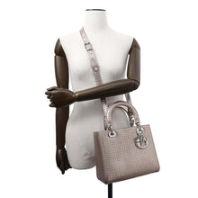 将图像加载到图库查看器中,Dior Lady Dior 2WAYBag MetalicPinkM0550PSKC Leather Size Medium