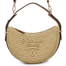 Load image into Gallery viewer, PRADA Arke Crochet Shoulder Natural/Brown1BC194 Viscose Leather