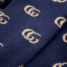 Load image into Gallery viewer, GUCCI GGJacquard knitted cardigan Size XS Navy/Brown660285 Cashmere93% Wool 7%
