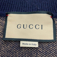 将图像加载到图库查看器中,GUCCI GGJacquard knitted cardigan Size XS Navy/Brown660285 Cashmere93% Wool 7%