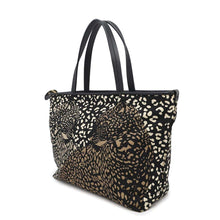 将图像加载到图库查看器中,Ferragamo Gancini Tote Bag Black/Beige/Brown Nylon Canvas Leather