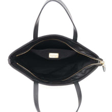 Load image into Gallery viewer, Ferragamo Gancini Tote Bag Black/Beige/Brown Nylon Canvas Leather