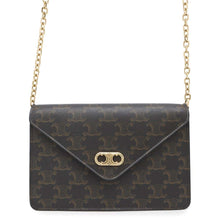将图像加载到图库查看器中,CELINE Triomphe Maillon Chain Wallet Tan10F822CZT PVC