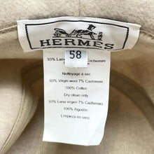 Load image into Gallery viewer, HERMES Harper Avalon Stitch Hat Size 58 Cordes/Ecru Wool 93% Cashmere7%