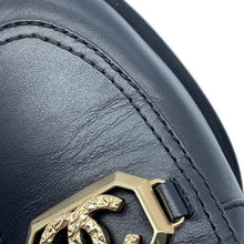 Load image into Gallery viewer, CHANEL CC logo loafers BlackG45173 Leather Size 37C